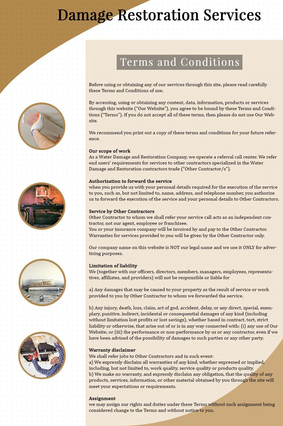 Lake Worth Restoration Company Lake Worth, FL 561-342-1965 - terms